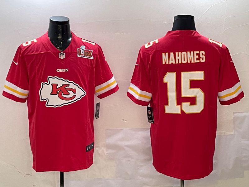 Men Kansas City Chiefs #15 Mahomes Red Nike Team Logo 2025 NFL Jersey style 4